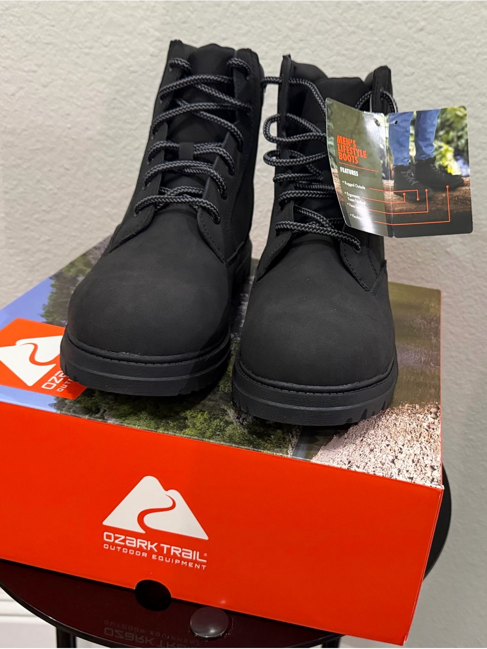 Ozark Trail Men’s Black Outdoor Lace-Up Boots
